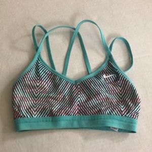Nike Blue and Orange Dri-Fit Strappy Sports Bra